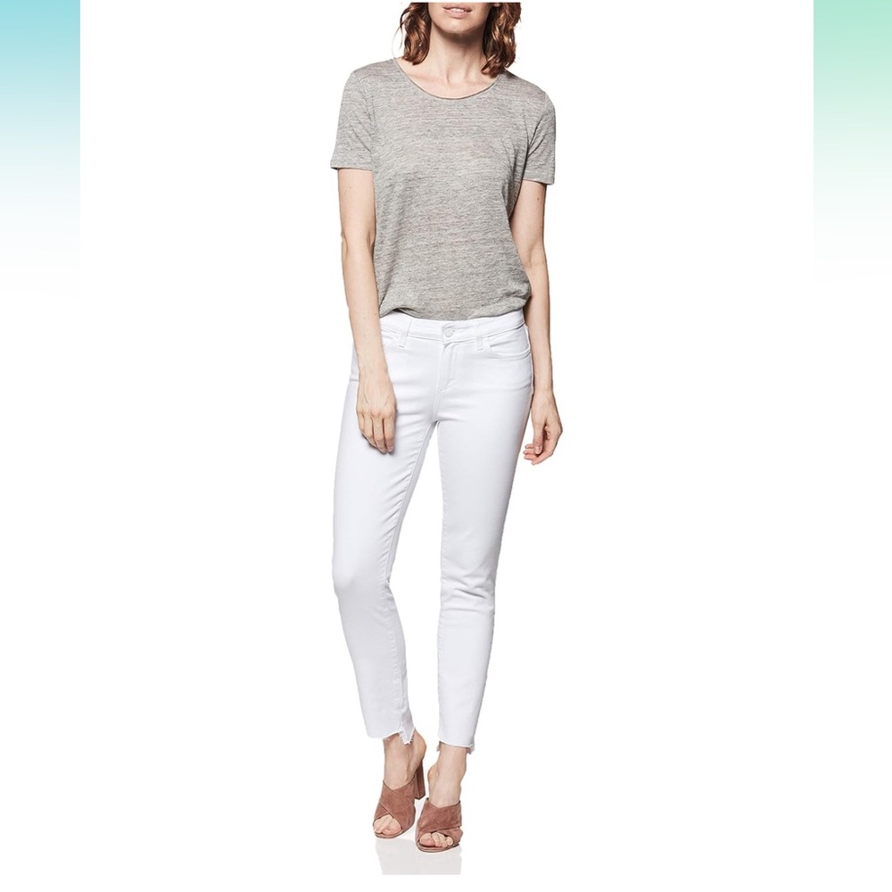 Paige Skyline Ankle Peg Jeans in optic white